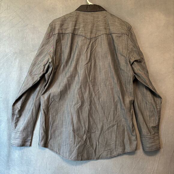 INC International Concepts Mens Gray Snap Button Shacket Jacket Medium Rugged - Picture 2 of 12